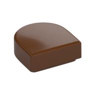 Tile Round 1 x 1 Half Circle (Reddish Brown)