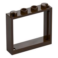 Window 1 x 4 x 3 without Shutter Tabs (Dark Brown)