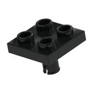 Plate Special 2 x 2 with Pin on Bottom (Black)