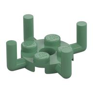 Plate Special Round 2 x 2 with Pin Hole and 4 Bars Up (Sand Green)