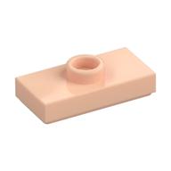 Plate Special 1 x 2 with 1 Stud with Groove and Inside Stud Holder (Jumper) (Light Nougat)