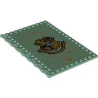 Plate Special 10 x 16 with Studs on Edges and Bar Handles on 1 Side with Gold Hogwarts Crest Print (Sand Green)