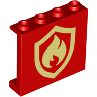 Panel 1 x 4 x 3 with Fire Logo Print (Red)