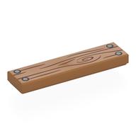 Tile 1 x 4 with Wooden Board, Nails Print (Medium Nougat)