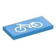Tile 2 x 4 with Bicycle Print (Dark Azure)
