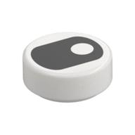 Tile Round 1 x 1 with Squinted Eye, Center Side Pupil Print (White)