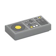 Tile 1 x 2 with Controls, Slides, Joystick Print (Light Bluish Gray)