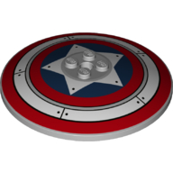 Dish 8 x 8 Inverted [Radar] with Captain America Shield Print (Light Bluish Gray)
