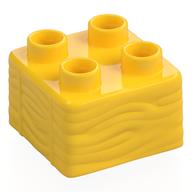 Duplo Brick 2 x 2, Hay Bale Pattern (Yellow)