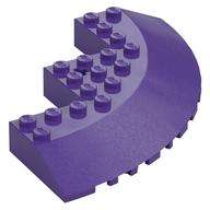 Brick Round Corner 10 x 10 with Slope 33° Edge, Axle Hole, Facet Cutout (Dark Purple)
