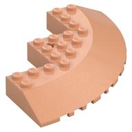 Brick Round Corner 10 x 10 with Slope 33° Edge, Axle Hole, Facet Cutout (Nougat)