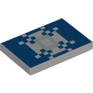 Tile 2 x 3 with Pixelated Snowflake Print (Light Bluish Gray)