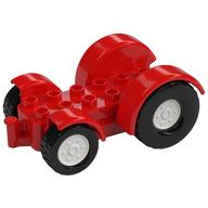 Duplo Car Base 2 x 6 Tractor with Mudguards, White Wheels (Red)