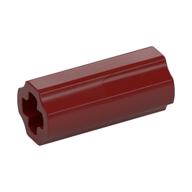 Technic Axle Connector Smooth [with x Hole + Orientation] (Dark Red)