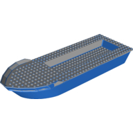 Boat 12 x 40 x 5 with Light Bluish Gray Deck [Complete Assembly] (Blue)
