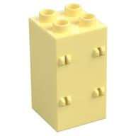 Duplo Building Wall 2 x 2 x 3 with Four Hinges (Bright Light Yellow)