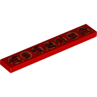 Tile 1 x 6 with Black Mandarin 'Welcome the festival with a full house of friends' in Gold Circle Print (Red)