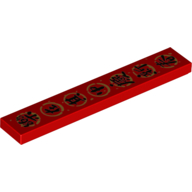 Tile 1 x 6 with Black Mandarin 'Enjoy yourself in the celebration of New Year' in Gold Circle Print (Red)