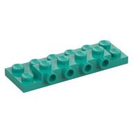 Plate Special 2 x 6 x 2/3 with 4 Studs on Side, 1 Support Wall on Bottom (Dark Turquoise)