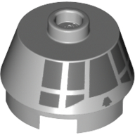 Brick Round 2 x 2 Truncated Cone with Dark Bluish Gray Millennium Falcon Cockpit Print (Light Bluish Gray)