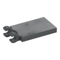 Tile Special 2 x 3 with 2 Clips without Tab between Clips (Dark Bluish Gray)