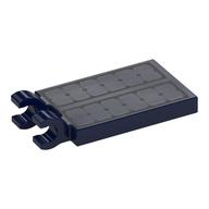 Tile Special 2 x 3 with 2 Clips with Solar Panel Print (Dark Blue)