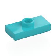 Plate Special 1 x 2 with 1 Stud with Groove and Inside Stud Holder (Jumper) (Medium Azure)