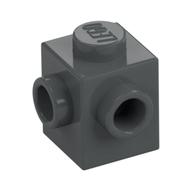 Brick Special 1 x 1 with Studs on 2 Adjacent Sides (Dark Bluish Gray)