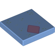 Tile 2 x 2 with Lavender Square, Stars Print (Medium Blue)