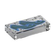 Tile 1 x 2 with Sand Blue Shoes Print (Trans-Clear)