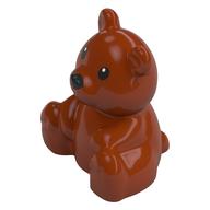 Duplo Animal Bear, Sitting, Black Eyes and Nose Print (Dark Orange)