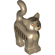 Animal, Cat, Standing New Style with Tan Chest, Dark Brown Stripes and Whiskers Print (Dark Tan)