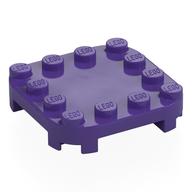 Plate Round Corners 4 x 4 x 2/3 Circle with Reduced Knobs (Dark Purple)