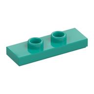Plate Special 1 x 3 with 2 Studs with Groove and Inside Stud Holder (Jumper) (Dark Turquoise)