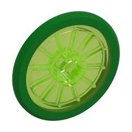 Wheel Wheelchair with Fixed Bright Green Hard Rubber Tire (Trans-Bright Green)