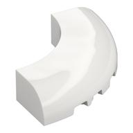 Brick Round Corner 5 x 5 x 1 Curved, Bottom Cut Outs, No Studs, 7 Bottom Tubes (White)