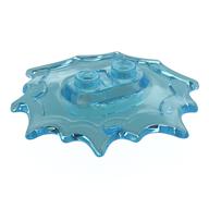 Plate Special, Wave / Power Burst / Flame, with Two Studs (Trans-Light Blue)
