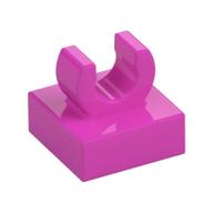 Tile Special 1 x 1 with Clip with Rounded Edges (Dark Pink)