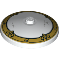Dish 4 x 4 Inverted [Radar] with Gold Edge, and Scuff Marks Print (White)