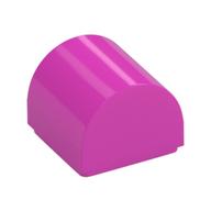 Brick Curved 1 x 1 x 2/3 Double Curved Top, No Studs (Dark Pink)
