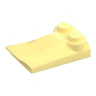 Brick Wedged, Curved 2 x 3 x 2/3 Two Studs, Wing End (Bright Light Yellow)