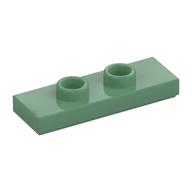 Plate Special 1 x 3 with 2 Studs with Groove and Inside Stud Holder (Jumper) (Sand Green)