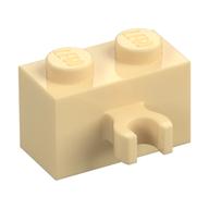 Brick Special 1 x 2 with Vertical Clip [Open O Clip] (Tan)