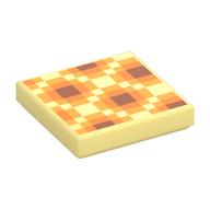 Tile 2 x 2 with Pixelated Honeycomb Print (Bright Light Yellow)