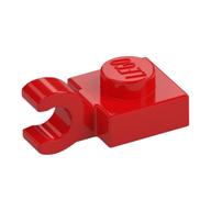 Plate Special 1 x 1 with Clip Horizontal [Thick Open O Clip] (Red)