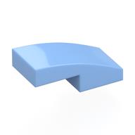 Brick Curved 2 x 1 No Studs [1/2 Bow] (Bright Light Blue)