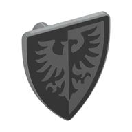 Shield Triangular with Black Falcon and Black Border Print (Light Bluish Gray)