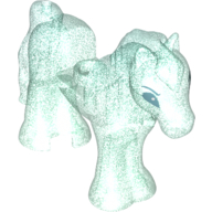Animal, Horse with 1 x 1 Cut Out with Stud and Blue Eyes Print (Opal Trans-Light Blue)