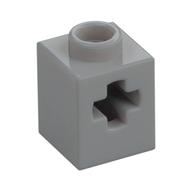 Technic Brick 1 x 1 with Axle Hole (Light Bluish Gray)