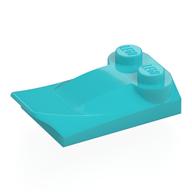 Brick Wedged, Curved 2 x 3 x 2/3 Two Studs, Wing End (Medium Azure)